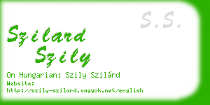 szilard szily business card