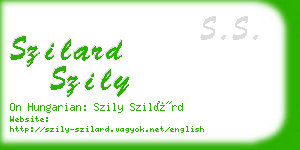 szilard szily business card